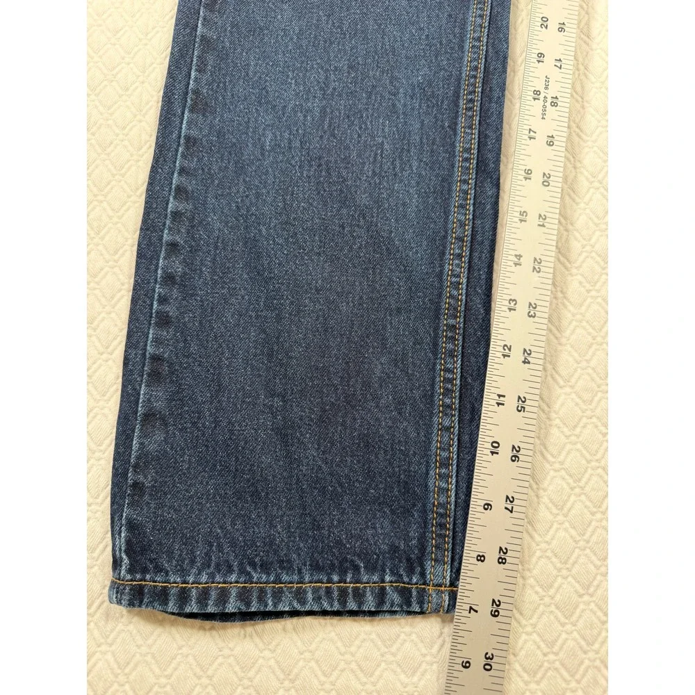 Levis 505 Regular Fit Classic Jeans Men 30x29 Dark Wash Straight Leg Denim Chore